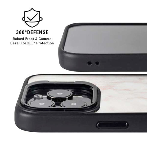 Rose Gold Marble iPhone 14 Pro Kickstand Case